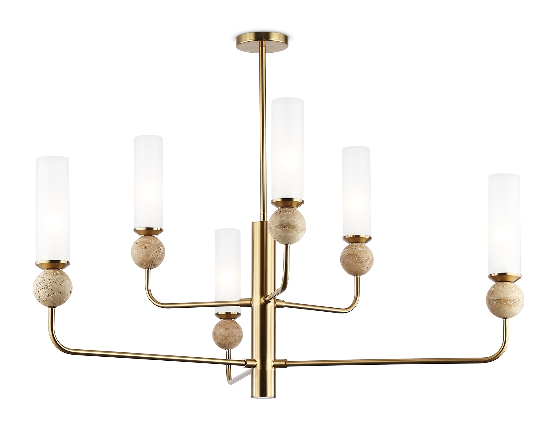 Люстра Ambrella light LH53251/6 BS/FR латунь/белый матовый E14*6 max 40W D1050*1445