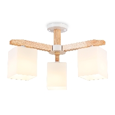 Светильник Ambrella light TR83115/3 WH/LW белый/светлое дерево E27/3 max 40W D580*320