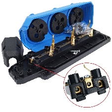 Колодка AY-KA ОУ 3-ая каучук с/з 16A IP44 синий (5530003)