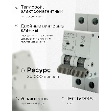 Автоматический выключатель Гарнизон CB-4763-2-16-4.5-C, ВА 47-63, 2P, 16А, 4.5кА (C)