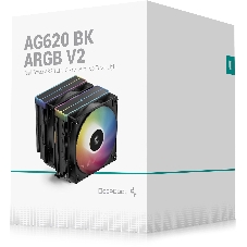 Кулер для процессора DEEPCOOL AG620 BK ARGB V2 черный 120мм алюминий+медь 1850rpm 29.4db 4-pin 260W 157мм