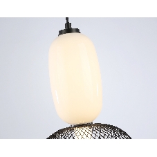 Подвесной светодиодный светильник Ambrella light LH11007 BK/FR черный/белый матовый 15W 3000K D220*350