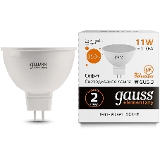 Лампа cветодиодная Gauss Elementary MR16 11W 850lm 3000K GU5.3 LED