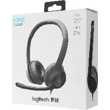 Гарнитура Logitech H390 чёрный, проводная, USB