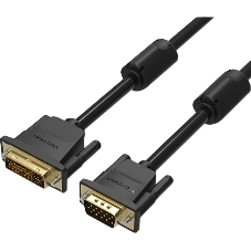 Кабель Vention DVI-I Dual link 24+5M/VGA 15M с ферритовым фильтром - 3 м.