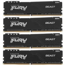 Оперативная память Kingston Fury Beast, DDR4, 128GB (4x32 GB), 3200 MHz, CL16, DIMM, с радиатором, черный