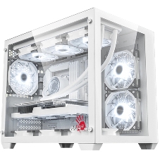 Компьютерный корпус Bloody BD-CC108 белый без БП mATX 9x120мм 2xUSB 3.0 audio bott PSU