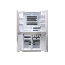 Холодильник Sharp SJ-GX98PRD темно-бордовый стекло трехкамерный Side by Side 394/211л морозилка снизу, No Frost, Side by Side