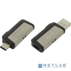 Флешка USB Sandisk DDC2 Ultra Dual (SDDDC2-032G-G46), 32Gb, USB 3.0/USB 3.1 Type C, R/W 150/30, серый/черный
