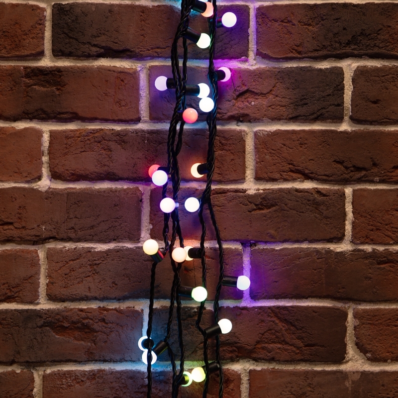 Гирлянда светодиодная Neon-night Мультишарики Ø17,5мм 10м 100 LED RGb черный ПВХ IP65 медленная смена цвета 230В нужен блок 303-500