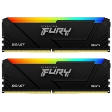 Оперативная память Kingston Fury Beast, DDR4, 16GB (1x16GB), 3200MHz, CL16, DIMM, с радиатором, черный