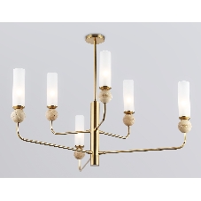 Люстра Ambrella light LH53251/6 BS/FR латунь/белый матовый E14*6 max 40W D1050*1445