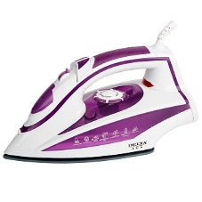 Утюг Delta LUX DL-352 белый с фиолетовым, 2200 Вт, 30 г/мин, 140 г/мин, 300 мл