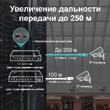 Коммутатор TP-Link TL-SF1009P, 8×100 Мбит/с PoE+ + 1×100 Мбит/с Uplink, неуправляемый