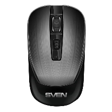 Мышь беспроводная SVEN RX-380W серый металлик, 1600 dpi, радиоканал, USB, кнопки - 4