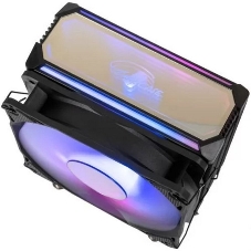 Кулер для процессора Eurocase 6PI120ARGb черный, 120 мм, алюминий/медь, 1800 об/мин, 36 дБ, 4 pin, 200 Вт, 157 мм