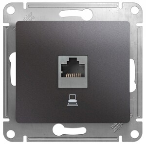 Механизм розетки комп. 1-м Glossa RJ45 кат.5е графит SchE GSL001381K