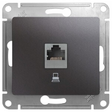 Механизм розетки комп. 1-м Glossa RJ45 кат.5е графит SchE GSL001381K