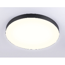 Потолочный светодиодный светильник Ambrella light FV5537 BK черный LED 90W 3000K D600*58 (Без ПДУ)