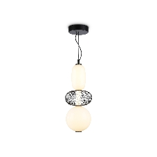 Подвесной светодиодный светильник Ambrella light LH11008 BK/FR черный/белый матовый 24W 3000K D220*570