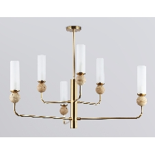 Люстра Ambrella light LH53251/6 BS/FR латунь/белый матовый E14*6 max 40W D1050*1445