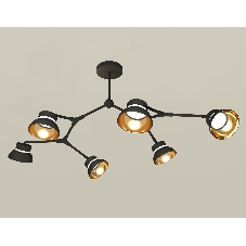 Светильник Ambrella light XB9056101/6 SBK/PYG/CL черный песок/золото желтое полированное/прозрачный GX53 (C9056, N8145)