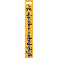 Бур по бетону Denzel двойная спираль, Cobalt W-tip, 8x160 мм, SDS PLUS