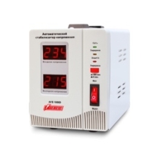 Стабилизатор напряжения Powerman AVS-D Voltage Regulator 1000VA, Digital Indication, 2x Schuko Outlets, 1m Power Cord, 230V, 1 year warranty, белый
