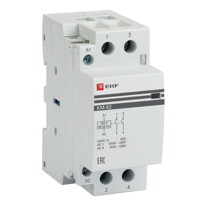 Контактор модульный EKF km-2-63-20 КМ 63А 2NO (2 мод.) PROxima
