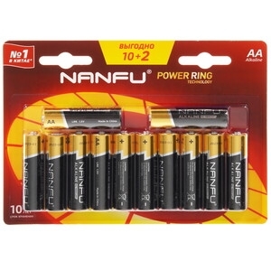 Батарейка щелочная AA Nanfu (10+2шт.)
