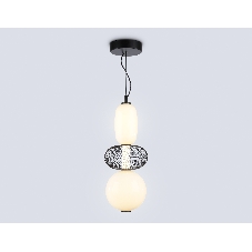 Подвесной светодиодный светильник Ambrella light LH11008 BK/FR черный/белый матовый 24W 3000K D220*570