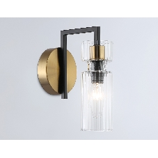 Настенный светильник Ambrella light LH56119 BK/BS/CL черный/латунь/прозрачный E14 max 40W 150*100*210