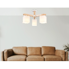 Светильник Ambrella light TR83115/3 WH/LW белый/светлое дерево E27/3 max 40W D580*320