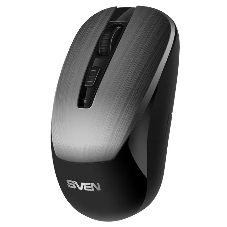 Мышь беспроводная SVEN RX-380W серый металлик, 1600 dpi, радиоканал, USB, кнопки - 4