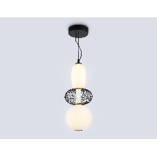 Подвесной светодиодный светильник Ambrella light LH11008 BK/FR черный/белый матовый 24W 3000K D220*570
