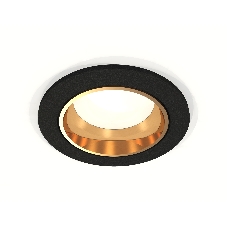 Комплект встраиваемого светильника Ambrella light XC6513004 SBK/PYG черный песок/золото желтое полированное MR16 GU5.3 (C6513, N6113)