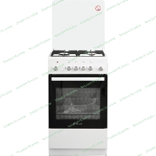 Плита комбинированная De Luxe 5040.41ГЭ (КР) ЧР белый, конфорок 4 шт, духовка 46 л, 50 см x 85 см x 50 см