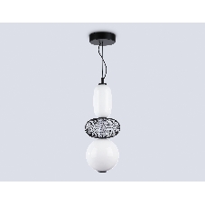 Подвесной светодиодный светильник Ambrella light LH11008 BK/FR черный/белый матовый 24W 3000K D220*570