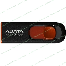 Флешка USB ADATA Classic C008 (AC008-16G-RKD), 16Gb, USB 2.0, R/W 30/6, черный/красный