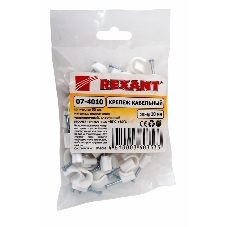 Крепеж кабеля круглый Rexant 10 мм, белый (упак. 50 шт)
