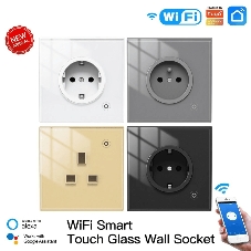 Розетка 1-пост. MOES Smart Socket WK-EU, Wi-Fi, 95-250 В, 16А, встраиваемая IP20, шторки + ЗК, белая