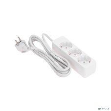 Удлинитель PROconnect 3 гнезда, 3 м, 3х0,75 мм², с/з, белый