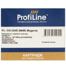 Картридж струйный ProfiLine PL-C9392AE №88 для принтеров HP Office jet HP Office jet K550/K550 dtn/K550dtwn/K5400/K5400dn/K8600/L7380/L7590 Magenta водные