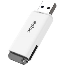 Флешка USB Netac U185 128Gb NT03U185N-128G-20WH, USB 2.0, с колпачком, пластиковая белая