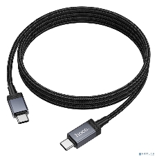 Кабель USB2.0 Hoco Type-C/Type-C, 3А, 60Вт, с дисплеем, X118, 1м, черный, коробка
