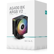 Кулер для процессора DEEPCOOL AG400 BK ARGb V2 черный 120мм алюминий+медь 2100rpm 31.6db 4-pin 220W 154мм