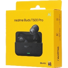 Наушники TWS Realme Buds T500 Pro черный, внутриканальные, Bluetooth, активное шумоподавление, до 56 ч