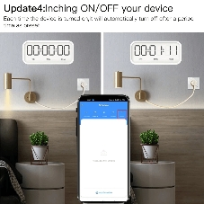 Розетка 1-пост. MOES Smart Socket WK-EU, Wi-Fi, 95-250 В, 16А, встраиваемая IP20, шторки + ЗК, белая