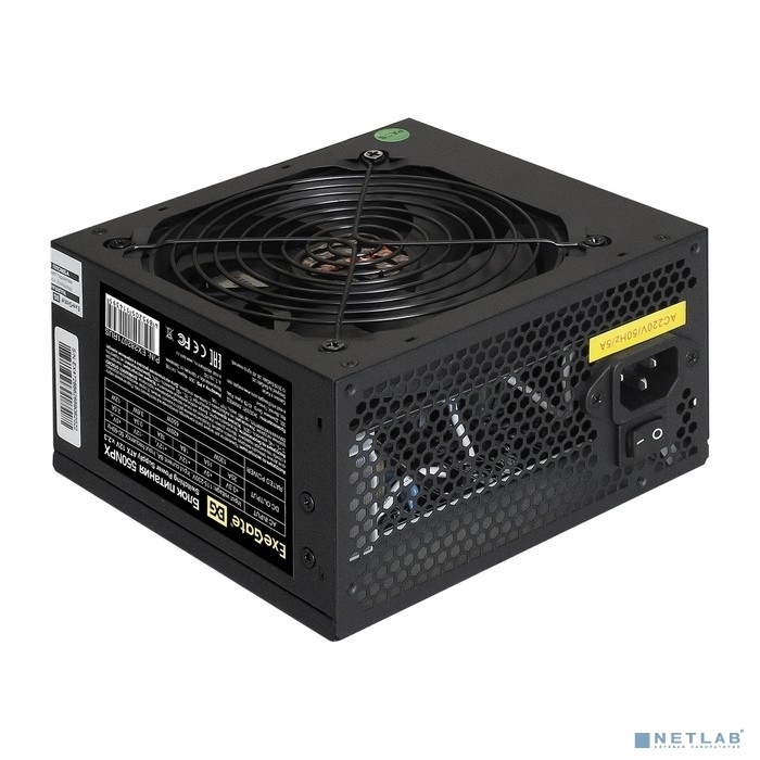 Блок питания 550W Exegate EX282071RUS-PC 550NPX (ATX, PC, 12cm fan, 24pin, 4pin, PCIe, 3xSATA, 2xIDE, black, кабель 220V в комплекте)