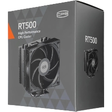 Кулер для процессора PCCooler RT500 BK (240W, 4-pin PWM, LED temp., 152мм, Al/Cu, 5x6мм, 1x120мм, 73.32CFM, 34.9dBA, 2200RPM, S: 1851/1700/1200/115X, AM5/AM4, черный)